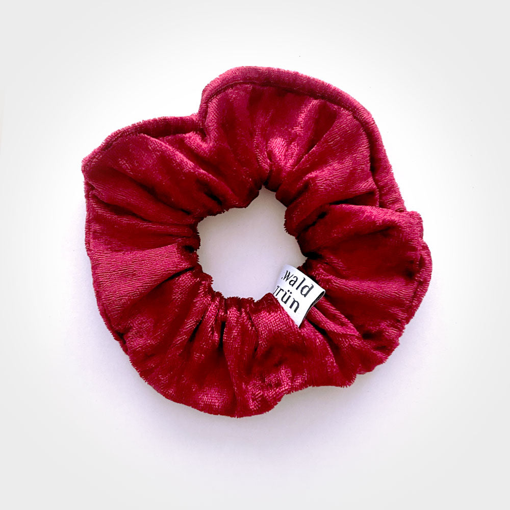 meerblau waldgrün Samt Upcycling Scrunchie rot