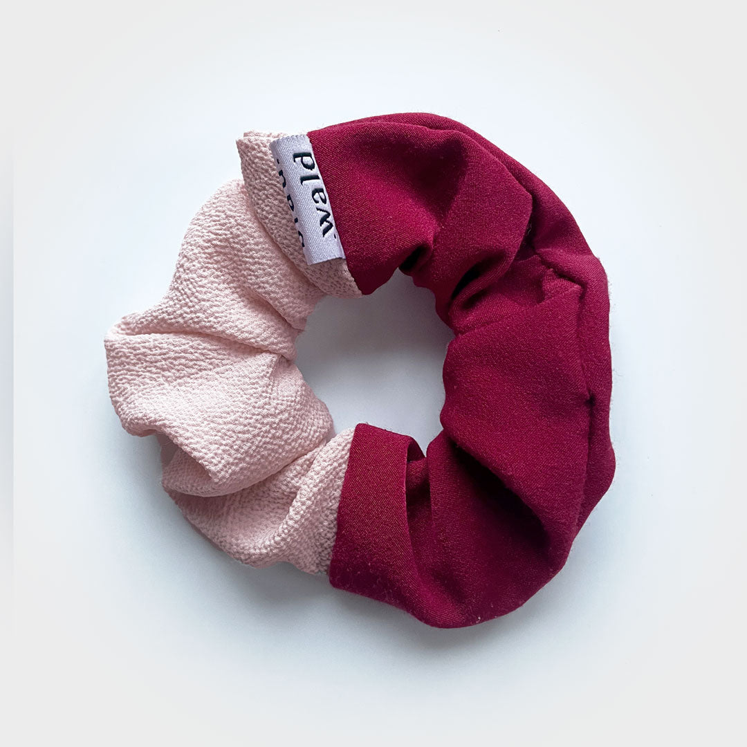 zweifarbiger Scrunchie Rosa Bordeaux