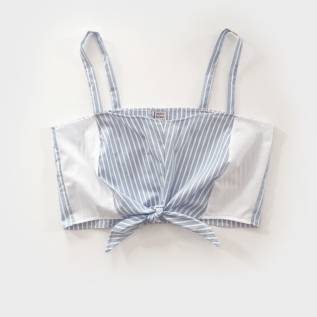 meerblau waldgrün Upcycling Martha Top Baltic Sea von vorn