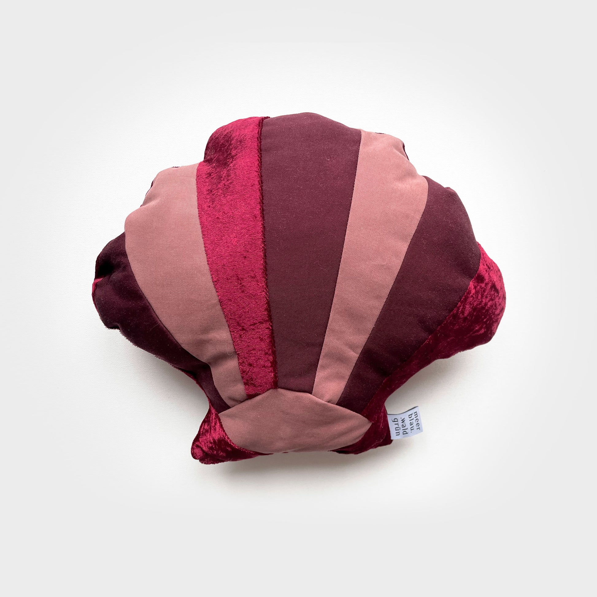 meerblau waldgrün Rubinrot Samt Upcycling Muschelkissen