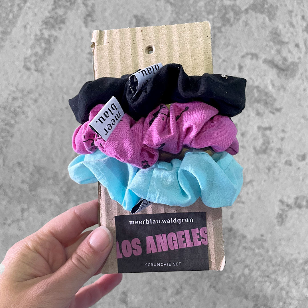 meerblau waldgrün Upcycling Scrunchie Set LA